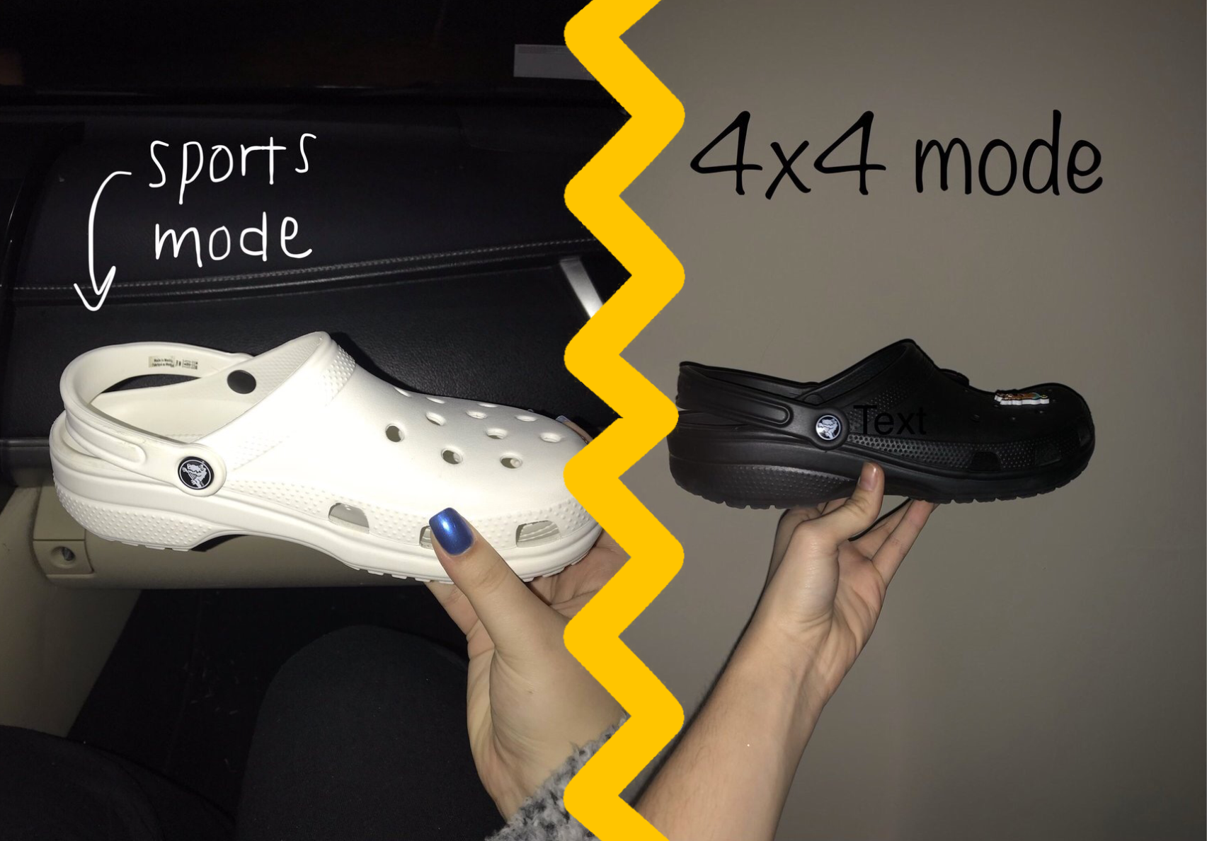 Sports Mode VS. 4WD Mode Crocs Divides The Nation Funny Or Die