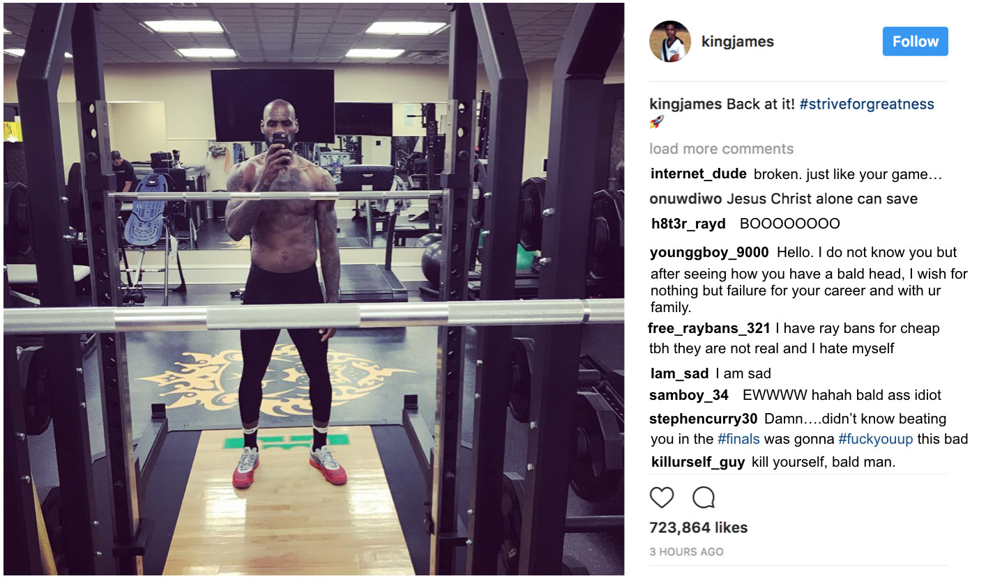 LeBron James posts photo of bald shaved head